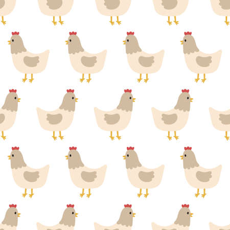Seamless pattern with chicken. Vector illustrationのイラスト素材