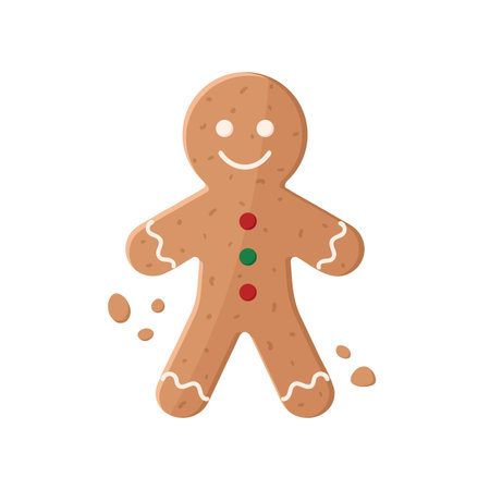 Gingerbread man isolated on white background. Vector illustration
