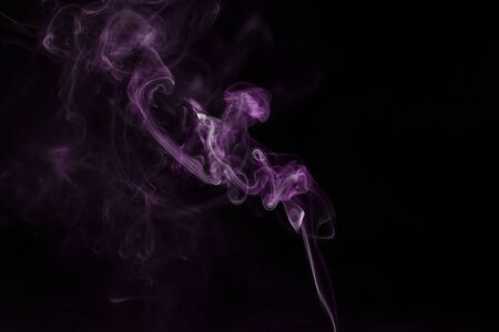 Movement of smoke on black background, purple smoke background, abstract smoke on black background, design conceptの写真素材