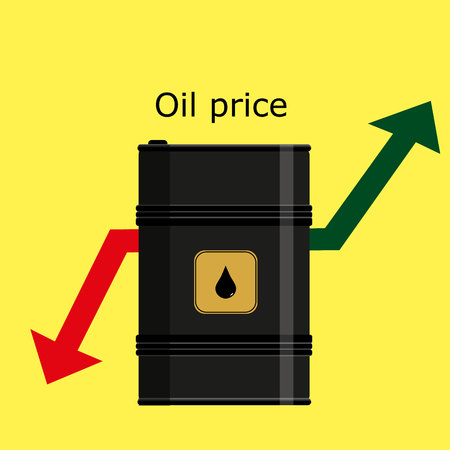 Barrel of oil and oil price.のイラスト素材