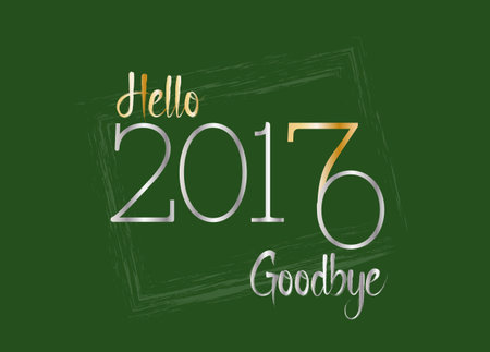 Merry Christmas and Happy New Year 2017 greeting card, vector illustration.