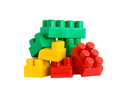 Colored blocks for building houses for the children.