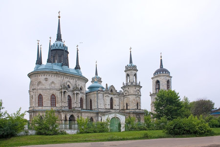 Church of interesting architecture on  background of  cloudy sky, Russia.の写真素材