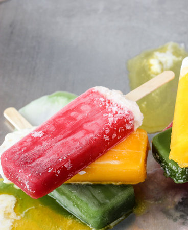 ice-cream sorbet raspberry strwberry kiwi mango refreshing colorful beautiful bright