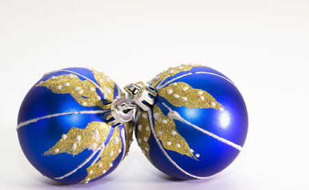 balls, decoration, blue, christmas, white, isolated, balls, decoration, holiday, shiny, new year, decorative, festive, beautiful, color, close upの写真素材