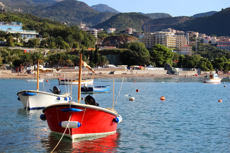 Picturesque town on the Mediterranean coast. Soft focus.の写真素材