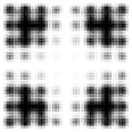 Vector illustration. Abstract halftone pattern texture. Gradient from the circles. Black White.のイラスト素材