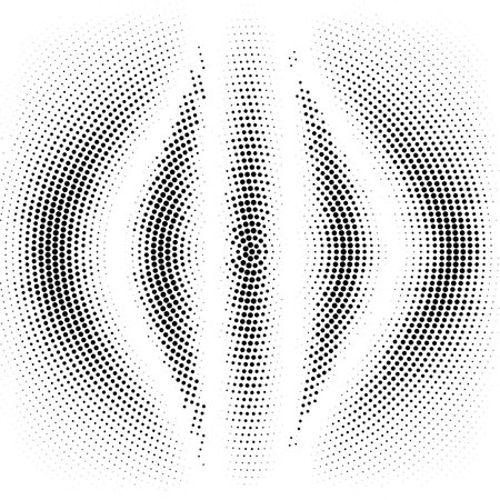 Vector illustration. Abstract halftone pattern texture. Gradient from the circles. Black White.のイラスト素材