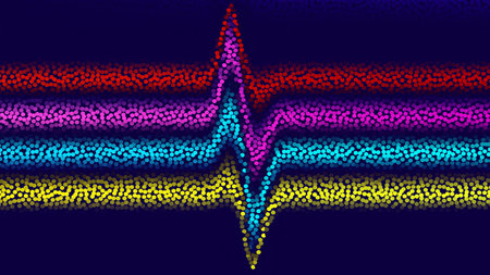 Vector multicolored background from circles. In the form of a sound wave.