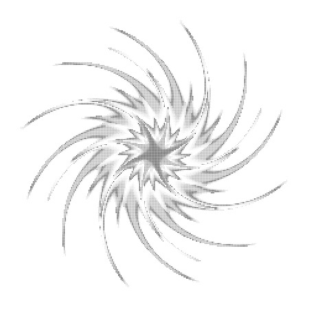 Vector dots halftone. Black dots on white background. texture round  Star with rays white  in space isolated, vector, black and white portal. abstractionのイラスト素材