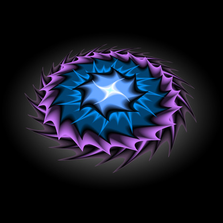 Round spiral, vortex, ufo, blue circle, vector illustration.のイラスト素材