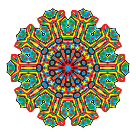 Flower Mandalas. Vintage decorative elements. Oriental pattern, vector illustration. Islam, Arabic, Indian, turkish, pakistan, chinese, ottoman motifsのイラスト素材