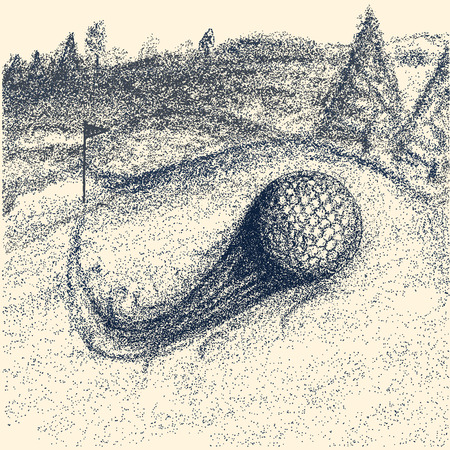 Ball Golf, Isolated illustration on light Background. vectorのイラスト素材