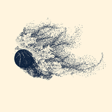 Illustration of Dot-work Basketball Sport Ball Vector Icon made in Halftone Style.のイラスト素材