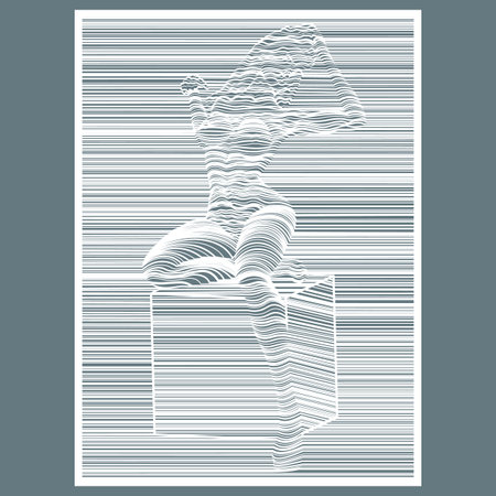 Laser cutting, figure of a girl of the linesのイラスト素材