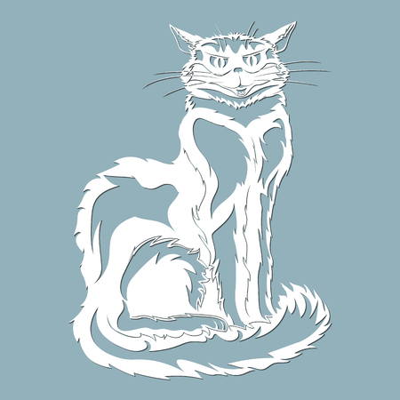 laser cutting, a lot of cats, postcard for congratulation, frame background for cutting paper and wood. plotterのイラスト素材