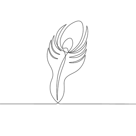 vector continuous line drawing. Krishna's Feather. Peacock featherのイラスト素材