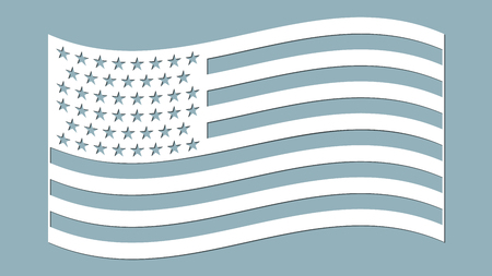 paper art carve flag, vector, illustration. USA flag. Laser cuttingのイラスト素材