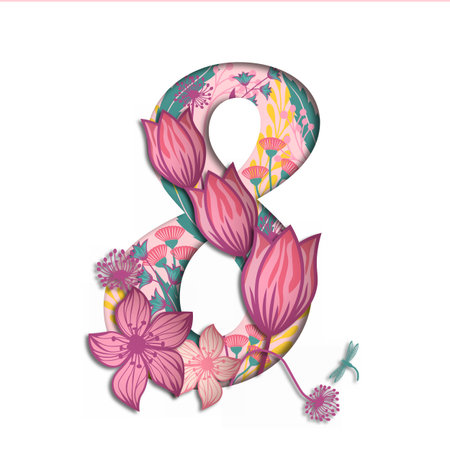 Banner for the International Women's Day. Flyer for March 8 with the decor of flowers. Invitations...