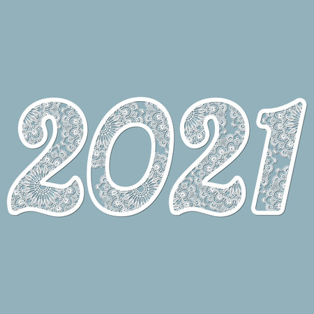 Image 2021. Lasercut. Set template for laser cutting and Plotter. Vector illustration. Pattern for the laser cut, potter and screen printing ....のイラスト素材