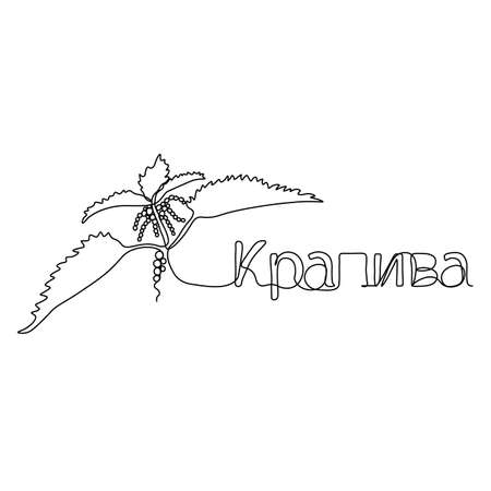Nettle Day. A continuous line. Vector illustration drawn with a single line ..のイラスト素材