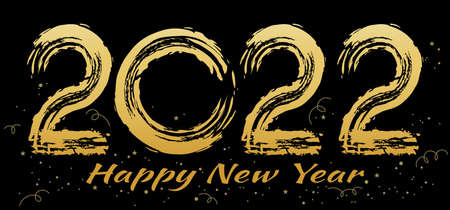 golden numbers on a black background. Template for a postcard ...のイラスト素材