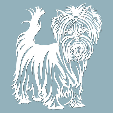 Yorkshire Terrier - vector isolated illustration for laser cutting...のイラスト素材