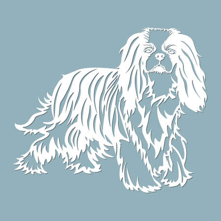 Spaniel - vector isolated illustration for laser cutting...のイラスト素材