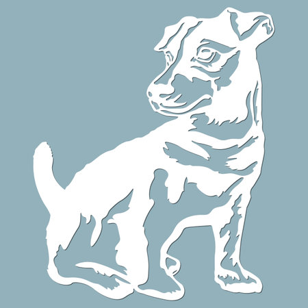 Jack Russell Terrier - vector isolated illustration for laser cutting...のイラスト素材