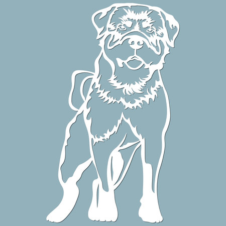 Rottweiler - vector isolated illustration for laser cutting...のイラスト素材