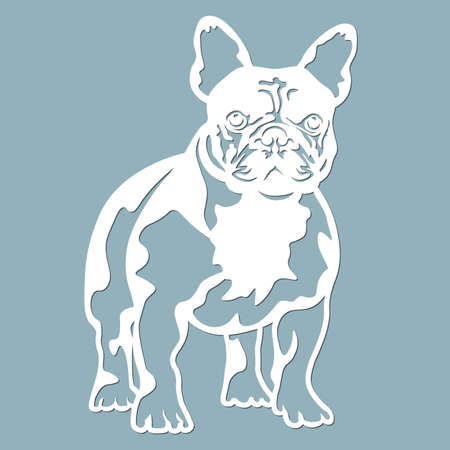 French Bulldog - vector isolated illustration for laser cutting...のイラスト素材