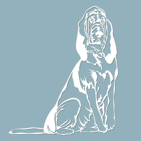 Bloodhound - vector isolated illustration for laser cutting...のイラスト素材