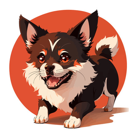 Stylish dog illustration, beautiful design. Vector design, print graffitiのイラスト素材