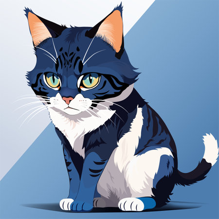 Stylish cat illustration, beautiful design. Vector design, print graffitiのイラスト素材