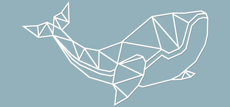 Beautiful whale illustration, graceful lines, laser cutting...のイラスト素材
