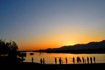 Yanqing County in Beijing, China, Ye Yahu Wetland Parkの写真素材