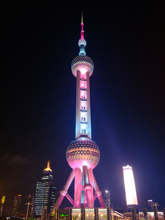 The Oriental pearl tower in Shanghai.のeditorial素材