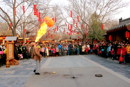The qingming shanghe garden was performed by acrobatics.のeditorial素材