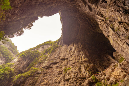 Sanqiao scenic spot, wulong tiankeng, sichuan province, Chinaの写真素材