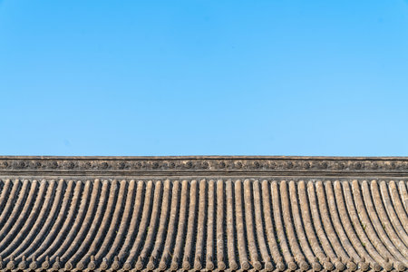 The grey roofs of ancient Chinese buildings