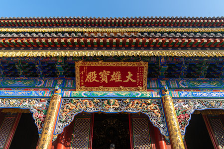 Buddhist temple construction in wutai mountain scenic spotのeditorial素材