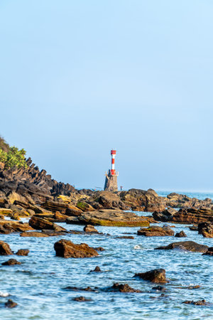 Volcanic rocks and reefs on the coast