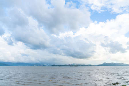 The ocean off Shenzhen, China, at sunsetの写真素材