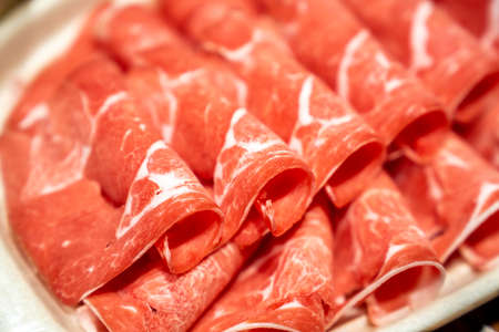 A delicious dish of beef and mutton rollsの写真素材