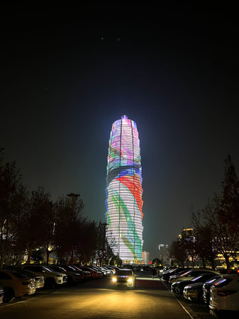 Night view of Zhengzhou city, Henan Province, China