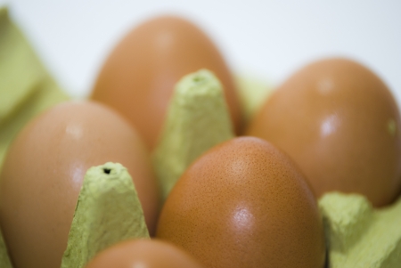eggs on a bed of straw , natural , fieldの写真素材