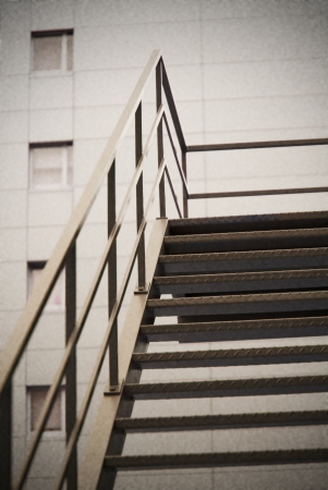 stairs in the courtyard building , gray , oldの写真素材