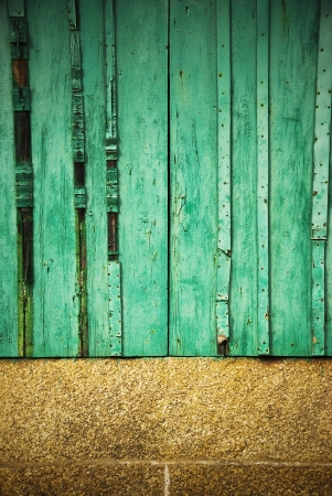 old wooden window on stone facade, ruralの写真素材
