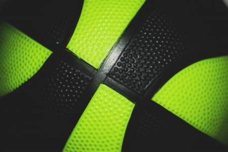 foreground basketball of green and blackの写真素材