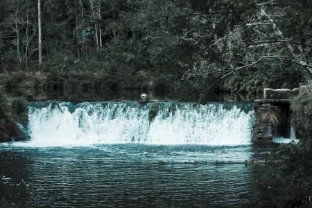 landscape of a river in northern Spainの写真素材